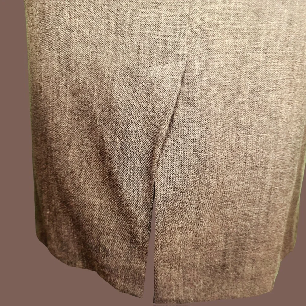 Vintage Dolce & Gabbana Brown Linen Blend Tweed Pencil Skirt IT Size 48
